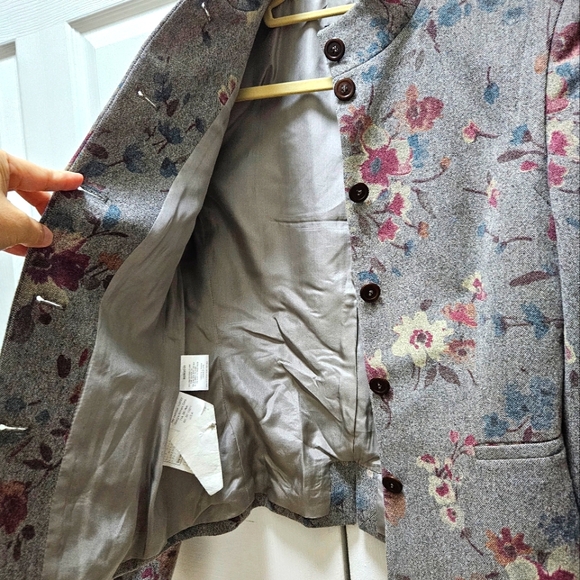 GIORGIO ARMANI VINTAGE 2000'S EVENING FLORAL PRINT WOOL/SILK JACKET/BLAZER XS/2 - Picture 5 of 10